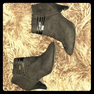 New Suede Black Short Heel Ankle Boots